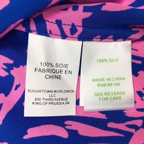 Lilly Pulitzer Rory Tank Top Pink Blue Zebra Rollin In The Grass Size XXS - Picture 9 of 10